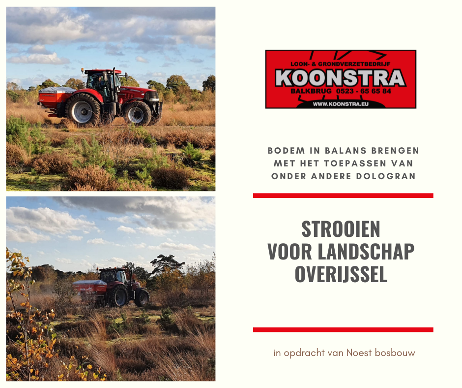 Gisteren zijn wij begonnen met het strooien voor Landschap Overijssel